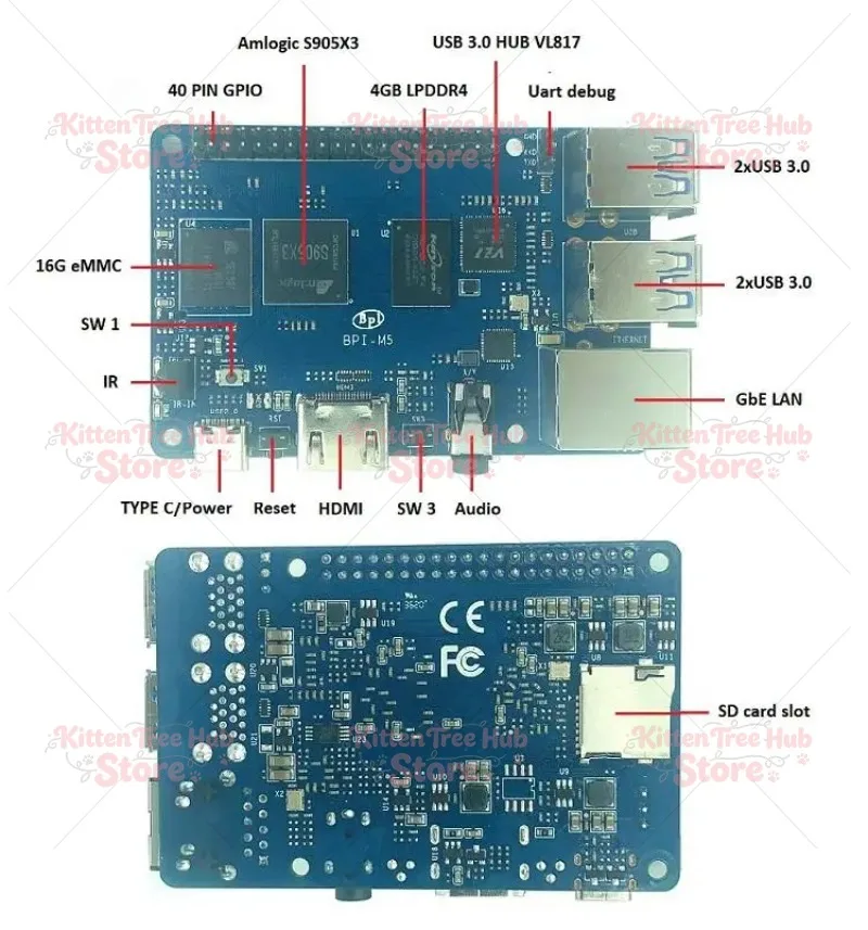 Banana PI BPI M5: Компьютер на одной плате нового поколения с дизайном на базе Amlogic S905X3 (art.: 3920dca02f91f) - 3920dca02f91f