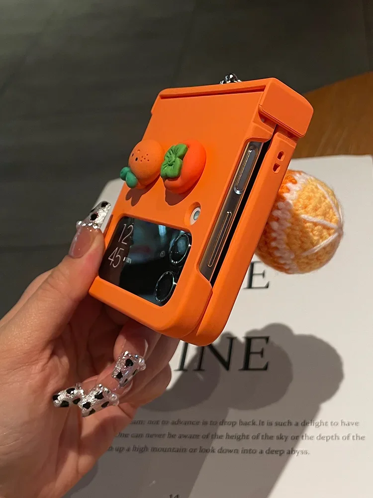 Чехол для Samsung Galaxy Z Flip 3 4 5 6 zflip4 защитный чехол с милым кулоном и улыбающимся