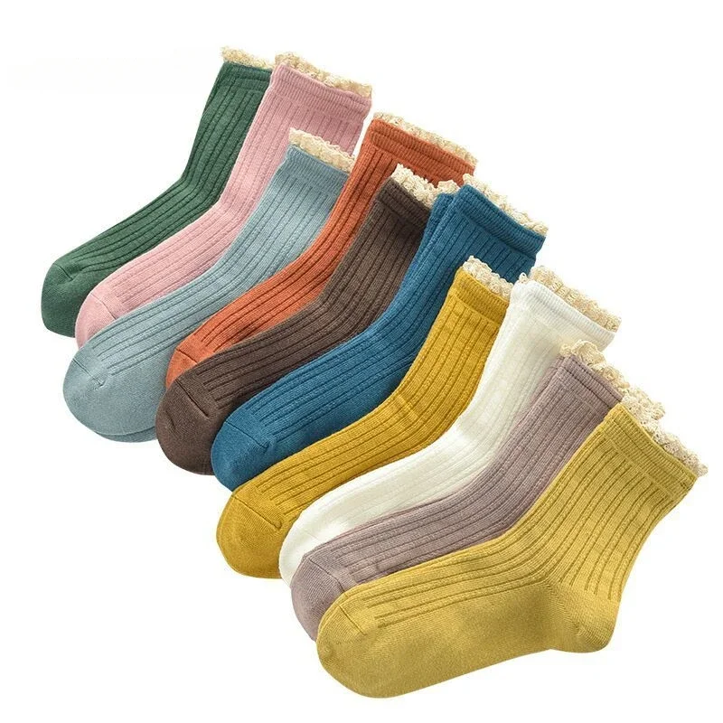 

Fashion Lace Ruffled Soft Cotton Female Socks Spring and Summer Harajuku Cute Ruffles Socks Sweet Princess Girl Comfortable Cute
