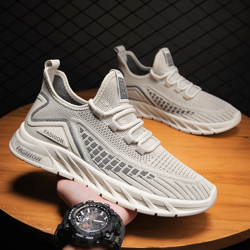 Men Running Shoes Breathable Outdoor Sports Shoes Lightweight Sneakers for Men Comfortable Athletic Training Full Knit Footwear