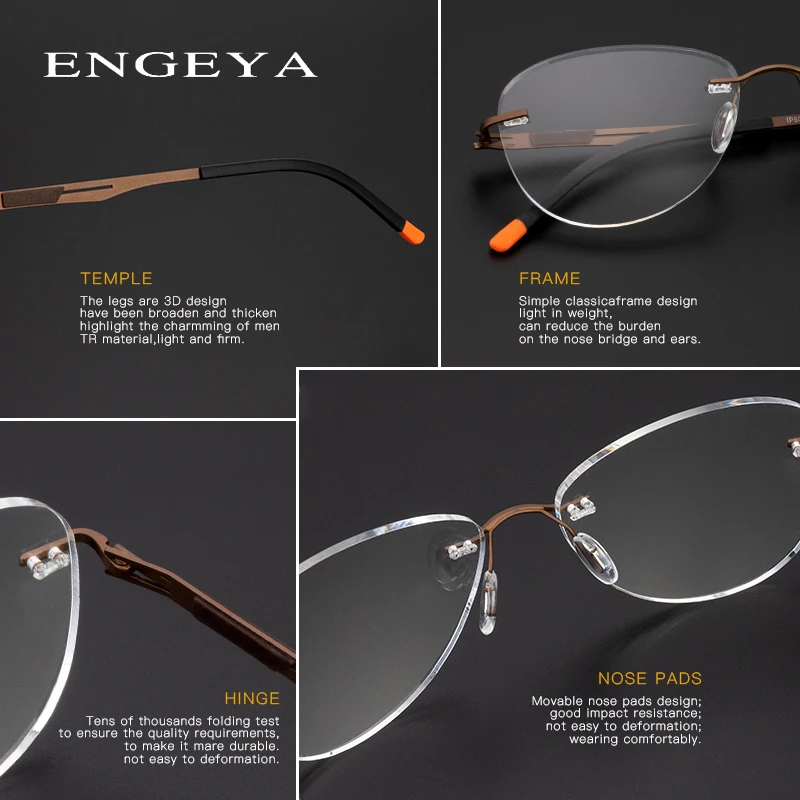 Сверхлегкие и модные безрамочные очки с персонализированным ретро-стилем