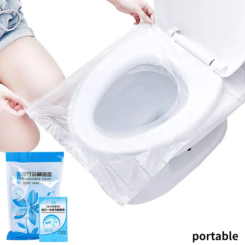 

6/30PCS Biodegradable Disposable Plastic Toilet Seat Cover Portable Safety Travel Bathroom Toilet Paper Pad Bathroom Accessory