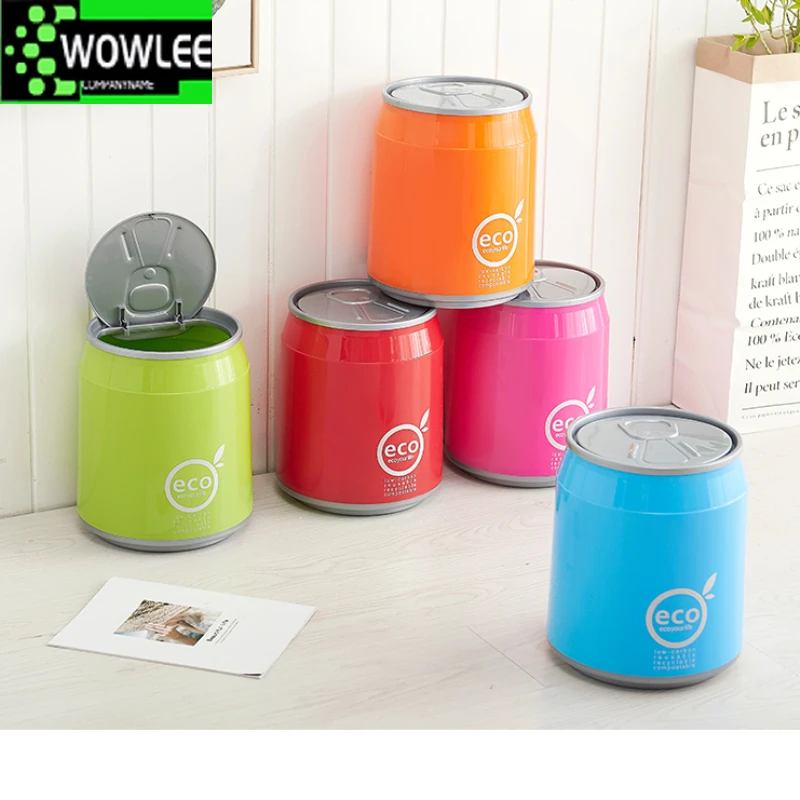 Holder Cute Cartoon Student Desk Garbage Can Storage Bin With Lid Storage Box
