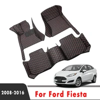 car floor mats for ford fiesta 2016 2015 2014 2013 2012 2011 2010 2009 2008 leather carpets auto interior waterproof decoration