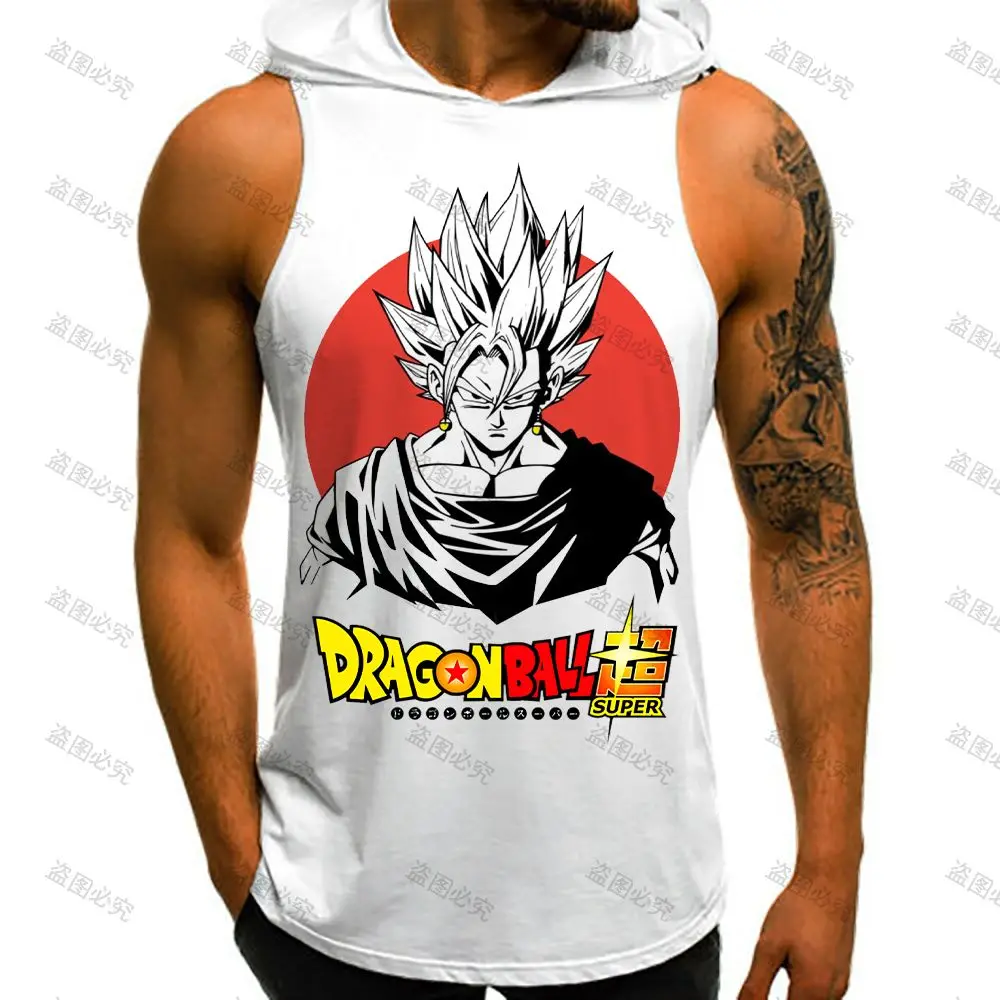 

Мужская футболка с капюшоном, майка с капюшоном, жилет в стиле Харадзюку, жилет в стиле аниме, с капюшоном, лето