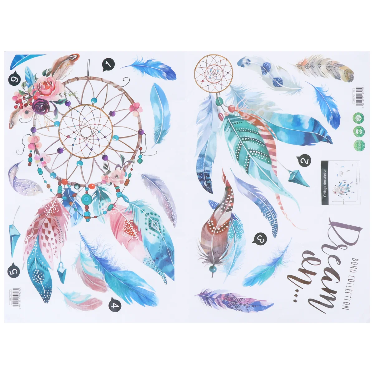 

1pcs Colorful Funny Bedside Bedroom Dreamcatcher Stickers Wall Sticker for Home