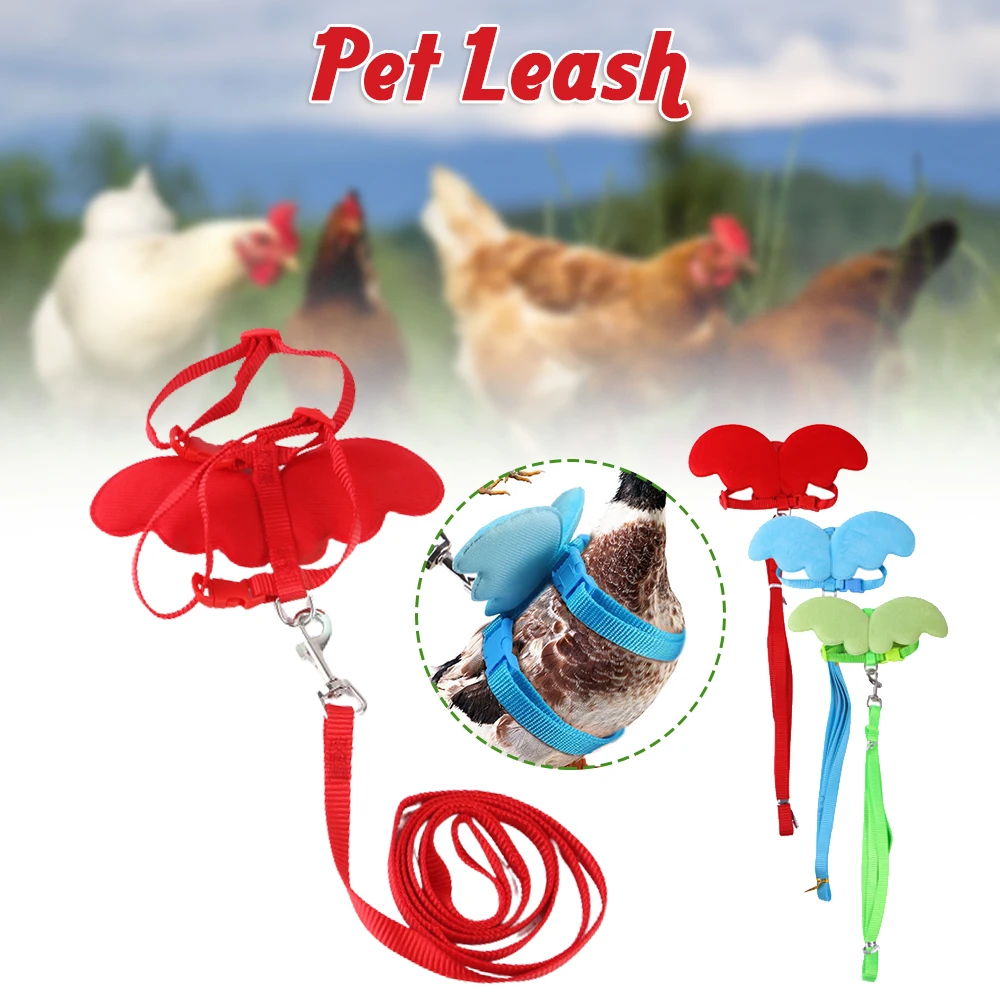 

Нагрудный ремень с крыльями из куриной утки и гуся, регулируемый нейлоновый Съемный поводок для прогулок на открытом воздухе, трехмерная фо...