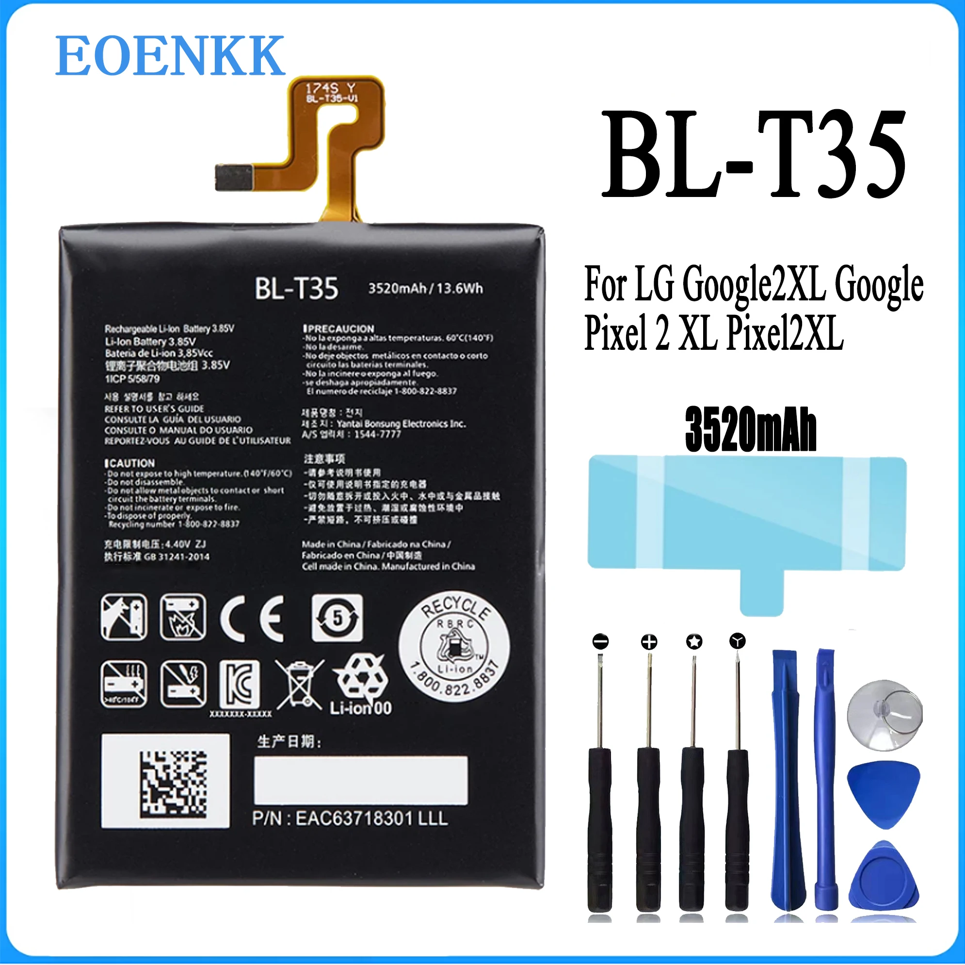 BL-T35 Battery For LG Google2XL Google Pixel 2 XL Pixel2XL BL T35 BLT35  Repair Part Original Capacity Mobile Phone Batteries Ba