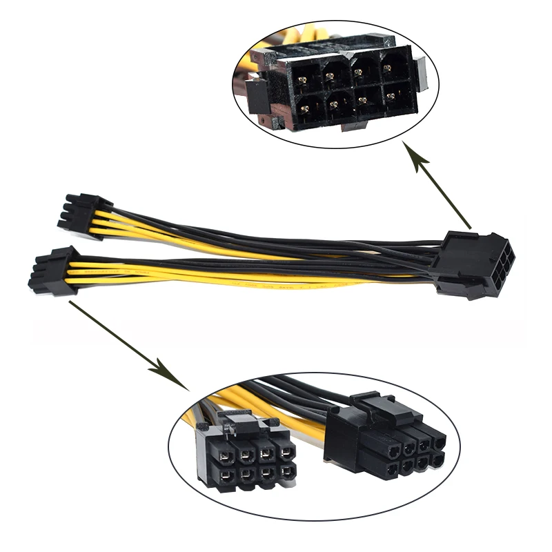 Оригинальный кабель питания PCI Express на dual PCIE 8 (6 + 2) 10 шт. 6 контактов графическая