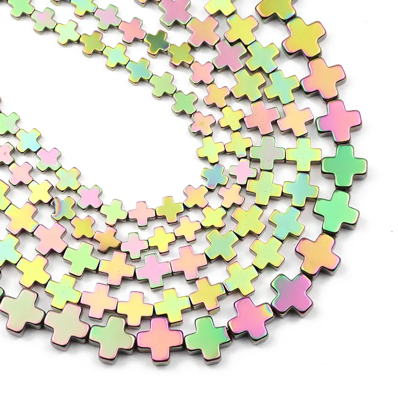 6/8/10 мм новый зеленый крест форма гематитовый камень свободные бусины для