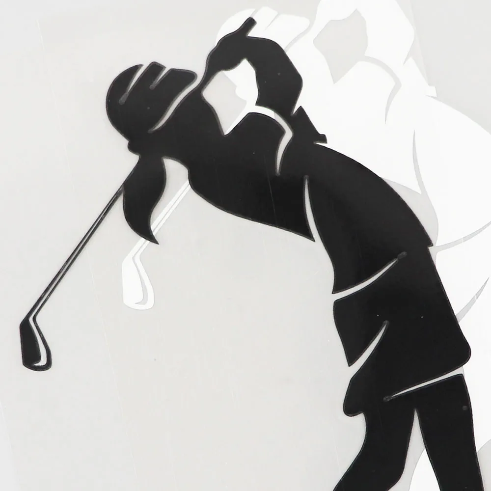 YJZT 10 4 см × 17 2 Женская виниловая наклейка-утюжок для гольфа черная/серебристая