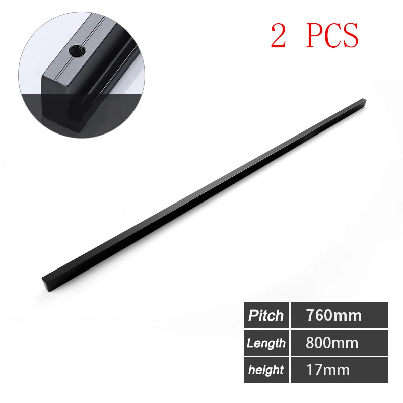 

WV черные дверные ручки для шкафа алюминиевые 1000 мм, 1200 мм