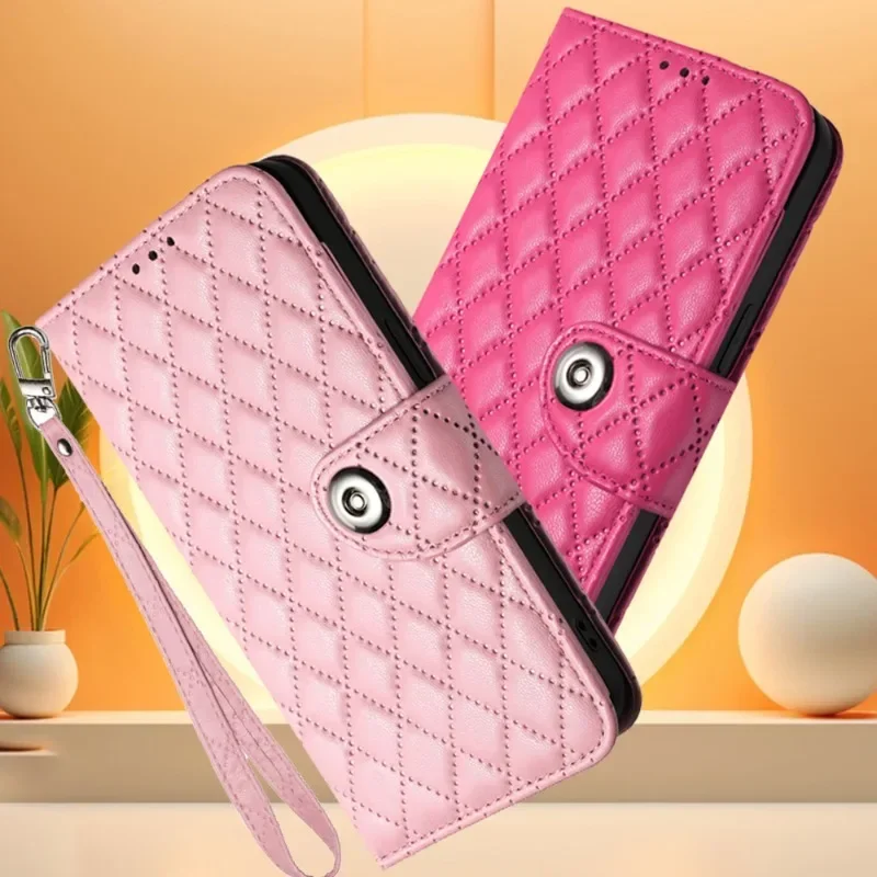 M55 Phone Case for Samsung Galaxy M35 M15 M54 M34 M14 M04 M53 M33 M23 M62 M52 Luxury Button Wallet Magnetic Leather Strap Cover