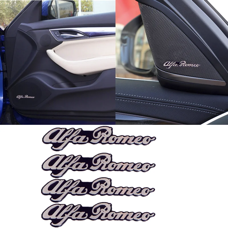 4pcs Car styling speaker aluminum 3D sticker sound stickers For Hyundai Santa Fe Sonata Solaris Azera Creta I30 Ix25 Tucson - купить по