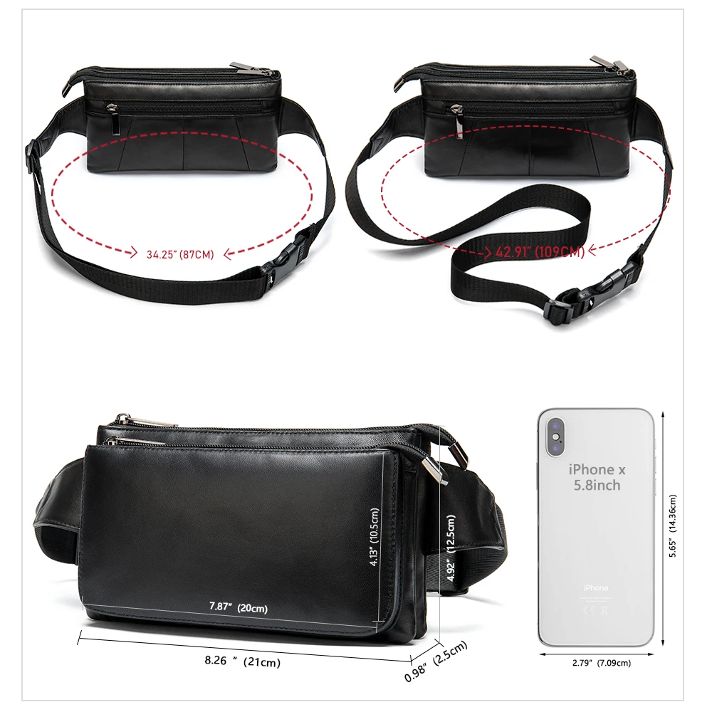 Повседневная Мужская поясная сумка из натуральной козьей кожи забавные