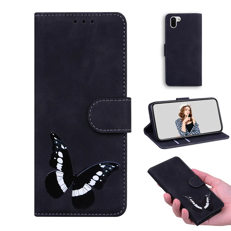 

For Samsung S22 Plus S21 S20 FE Note 20 Ultra Note10 Lite Back Cover Luxury Color Print Butterfly Flip Stand Leather Wallet Case