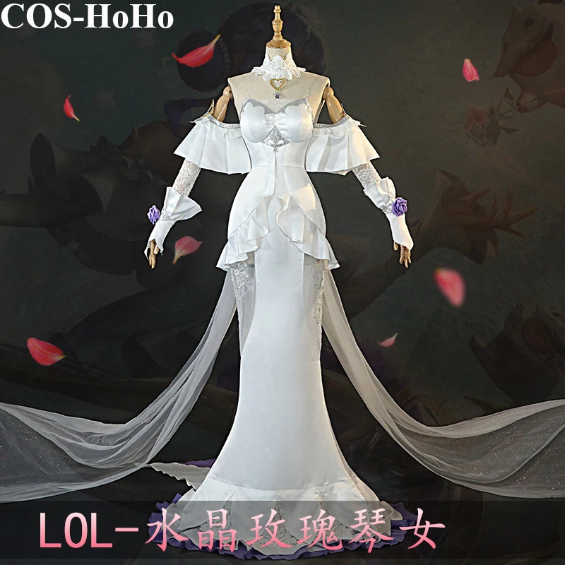 

Костюм женский для косплея «LOL The Maven Of Sona», свадебная форма с кристаллами розы, костюм для вечеринки на Хэллоуин