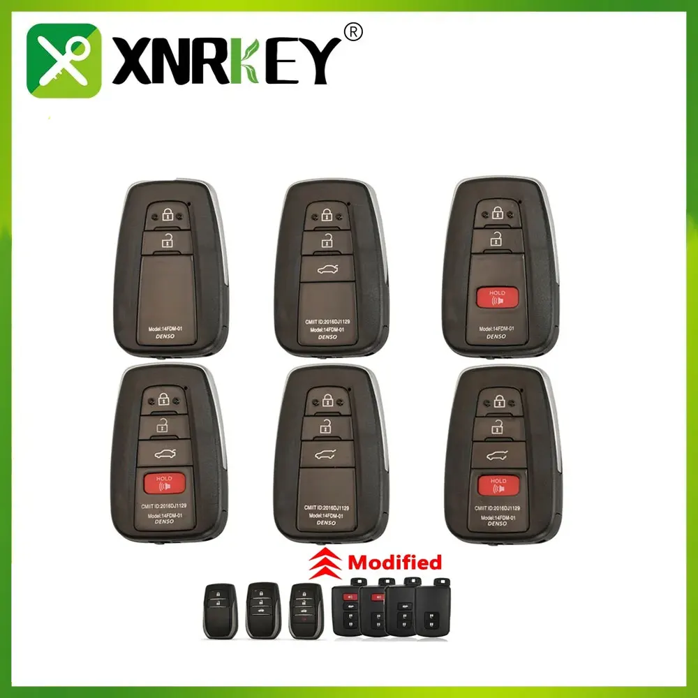 

XNRKEY Remote Car Key Case Cover Shell for Toyota CHR C-HR Prado Prius Camry Corolla RAV4 Avalon 2017-2019 2/3/4BTN Uncut Blade