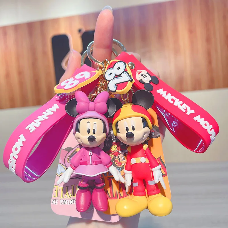 

New Disney Mickey Minnie Keychain Cute PVC Doll Donald Duck Bag Pendant Car Key Ring Gift Wholesale