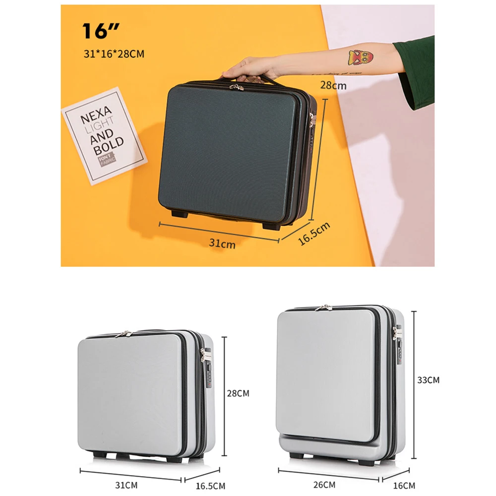 Front luggage small women’s mini cute fashion trend student 16 inch makeup case portable and multifunctional