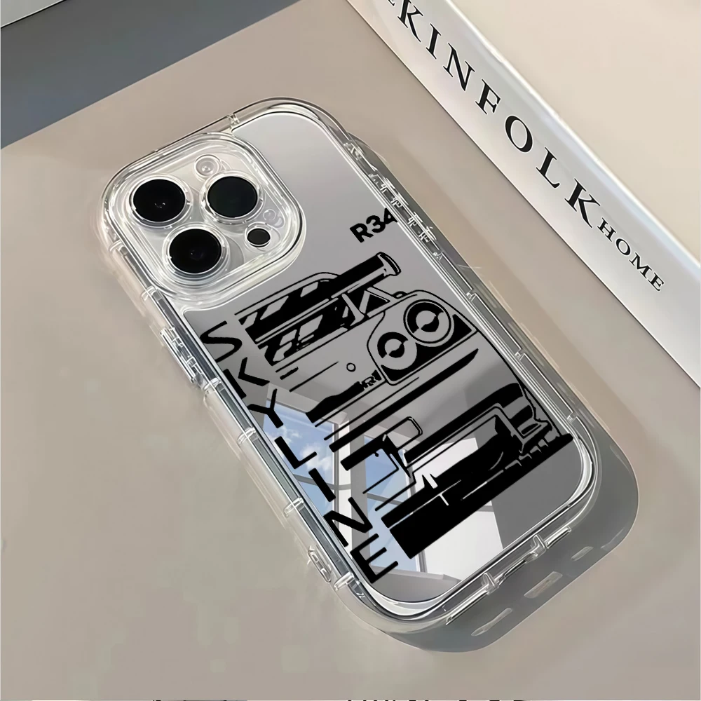 Фото Чехол для телефона JDM Sports Car Silver Mirror для iPhone 16 Pro Max 17 15 14 13 12 11 8 Plus Pro SE2 XR X 17 Air Max, мягкий, подарочный №4