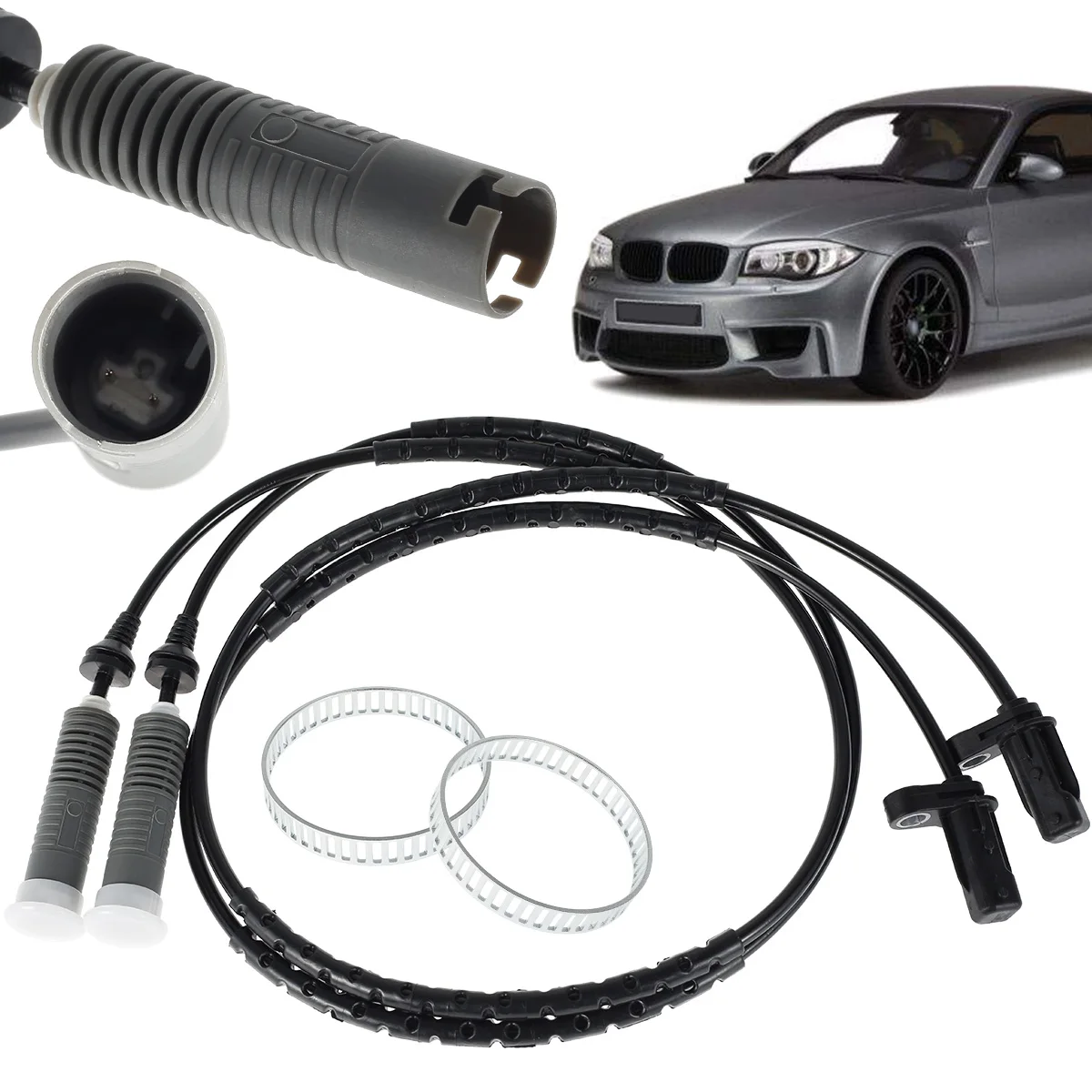 

Driver and Passenger Side ABS Wheel Front and Rear ABS Wheel Speed Sensor Rear for BMW 1 3 Series E81 E82 E87 E88 E90