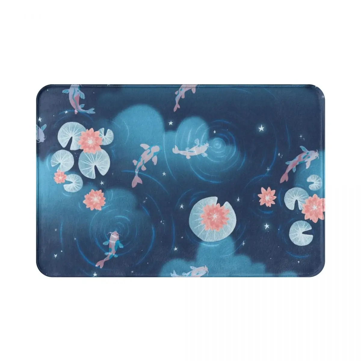 

Koi Pond - Night Polyester Doormat Rug carpet Mat Footpad Non-slip Cushion Front Room Corridor Kitchen Bedroom balcony toilet