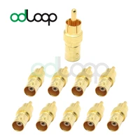 odloop 10 pack gold plated bnc female jack to rca male plug adapter straight connector for cctv security camera
