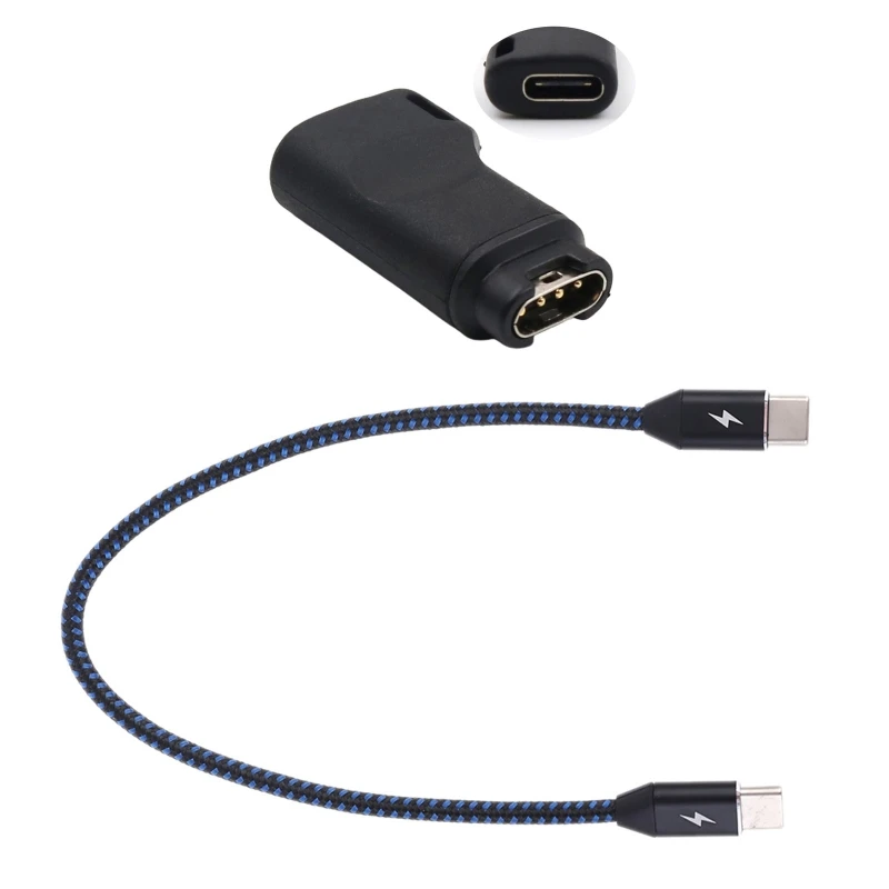 

Адаптер зарядного устройства с разъемом USB Type-C на 4 контакта + кабель, совместимый с подход S60/Forerunner 945/935
