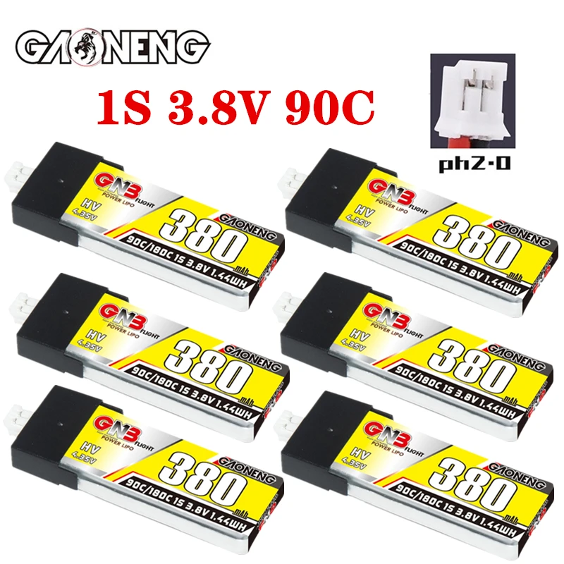 

Аккумулятор для дрона RC FPV GNB 1S, 3,8 в, 380 мАч, литий-полимерный аккумулятор для пересечения моделей самолетов, UAV, FPV, вертолета, дрона, батарея 3,8 ...