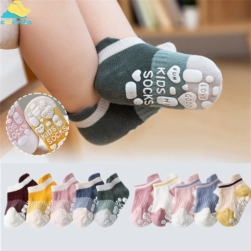 5 Pairs Baby Anti-slip Socks for Toddlers Infant Girl Baby Socks Set Newborn Infant Girl Floor Shoes Cotton Soft Invisible Sox