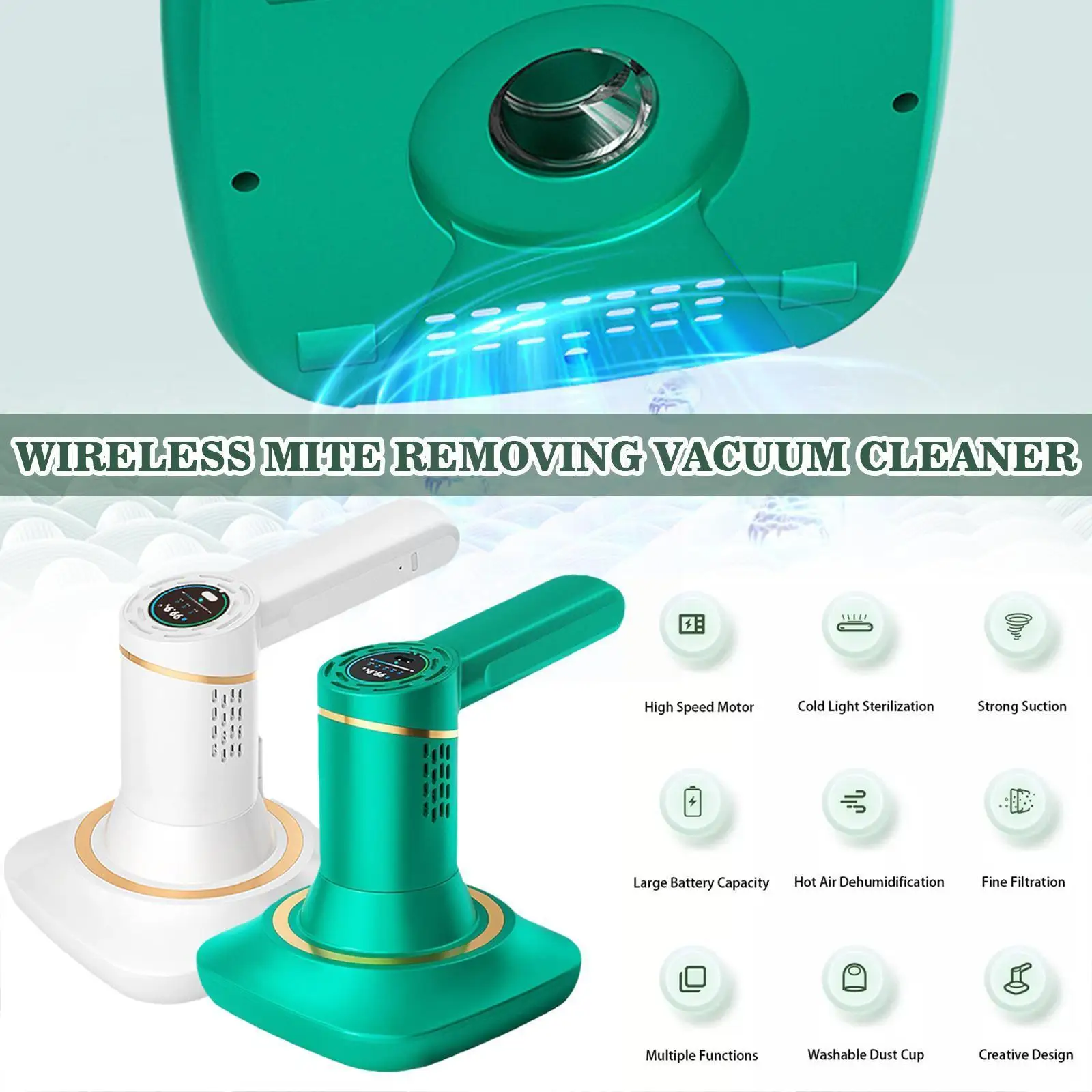 

Rechargeable Mite Removal Vacuum Cleaner Wireless Handheld Vacuum Cleaner Mite Removal Instrument Powerful Suction For Sofa H9s3