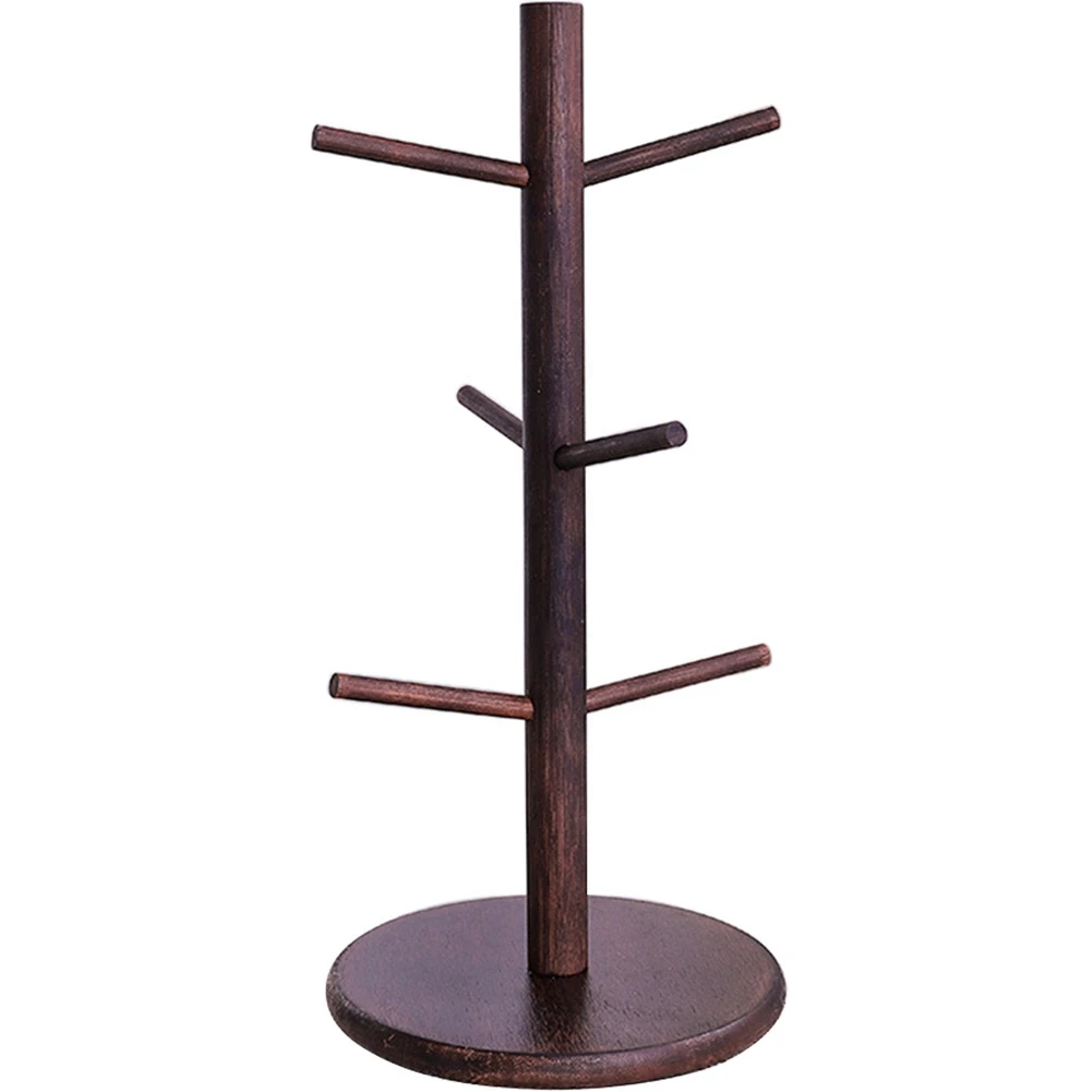 

Coffee Mug Holder,Coffee Mug Tree,Coffee Organizer Station with 6 Hooks,Bamboo Coffee Mug Holders for Counter