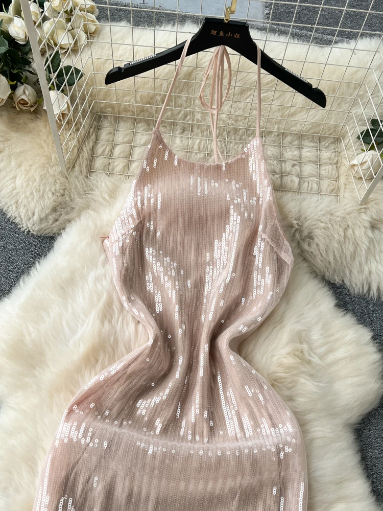 Женские сексуальные платья с блестками модное облегающее платье средней длины