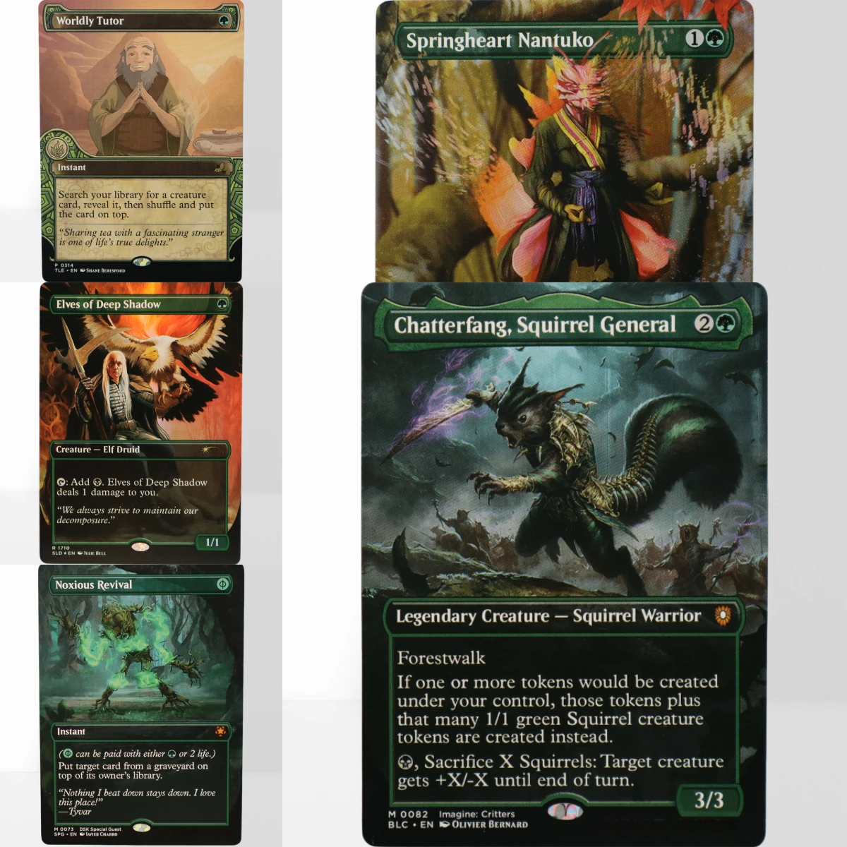 Фото Коллекционные карты TOP Green HOLO TCG для Magical Proxy: Azusa, Lost but Seeking, Constant Mists, Innkeeper's Talent, Sylvan Tutor №1