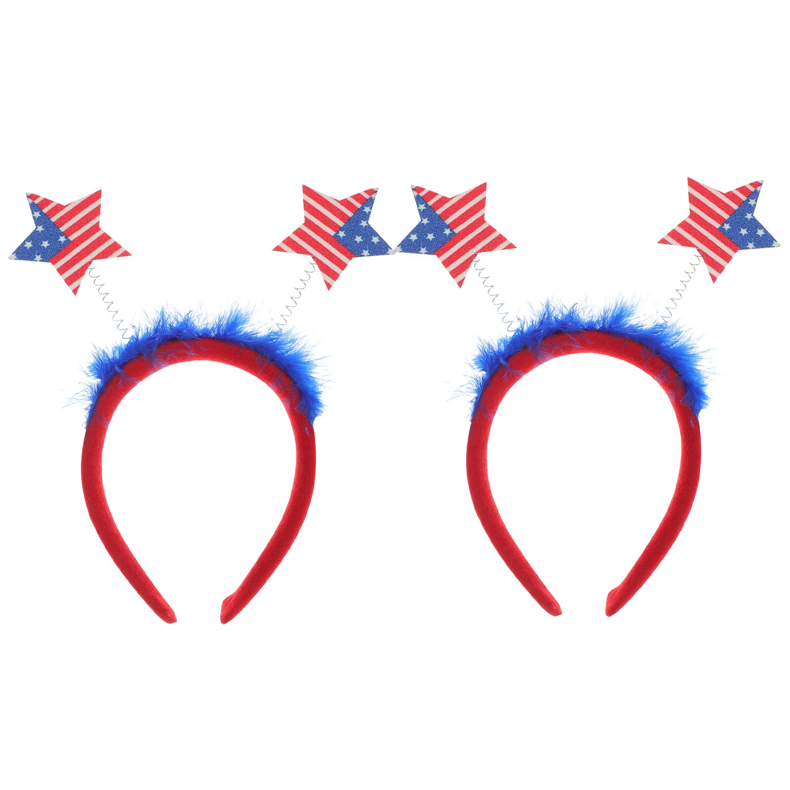 

2 Pcs Accessories Hair Hoops Prop United States Flag Independence Day Headwear Celebration Headdress Ribbon Crown Festival