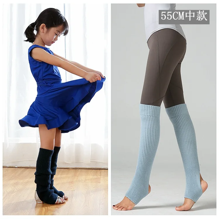 1 Pair 55CM Ballet Dance Plush Heap Heap Socks Lengthen The Foot Leg Warmers Warm Knitted Foot Covers Leg Warmers Socks