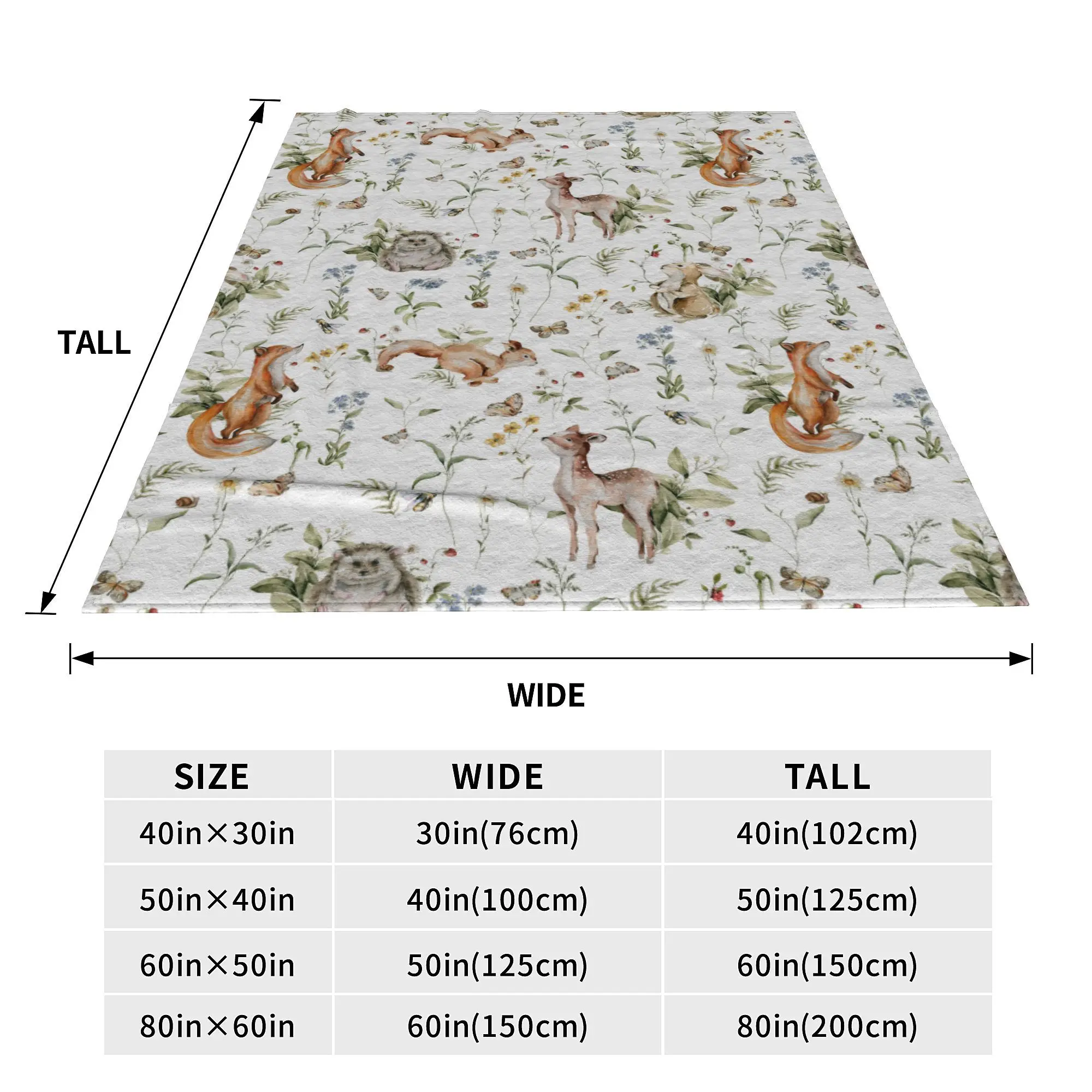 Мягкое плюшевое одеяло с рисунком кролика лисы Ежика