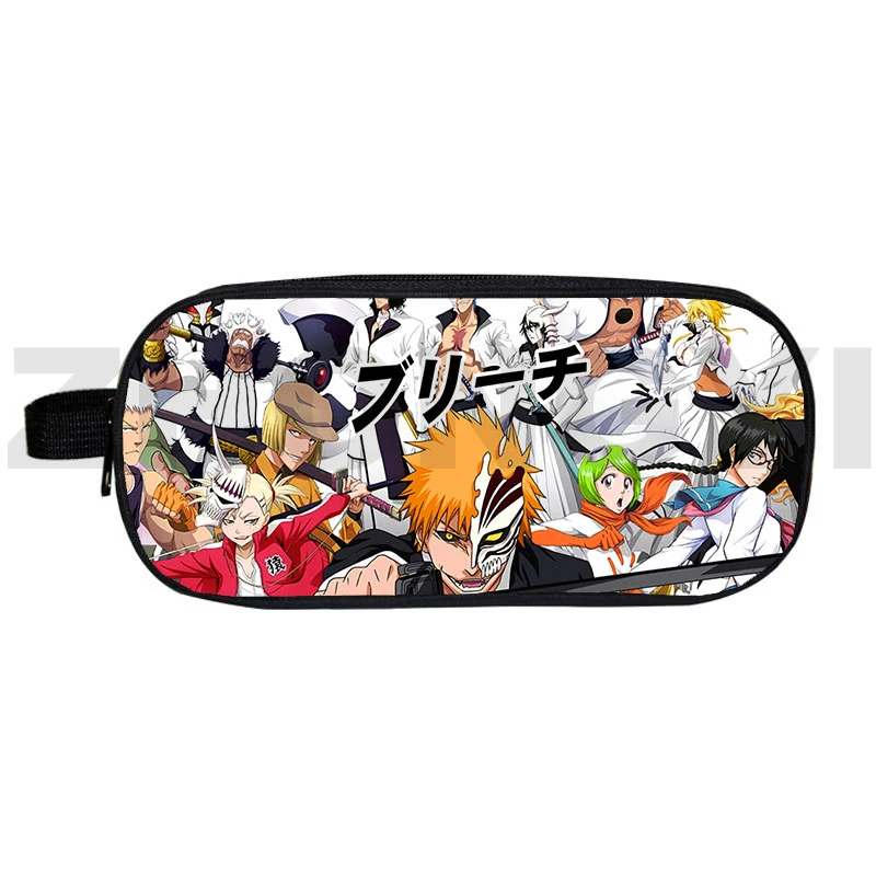 

Japanese Anime Harajuku 3D Bleach Pencil Case Double Layer Large Capacity Boys Girls Pencil Pouch Trend Canvas Cute Makeup Bag
