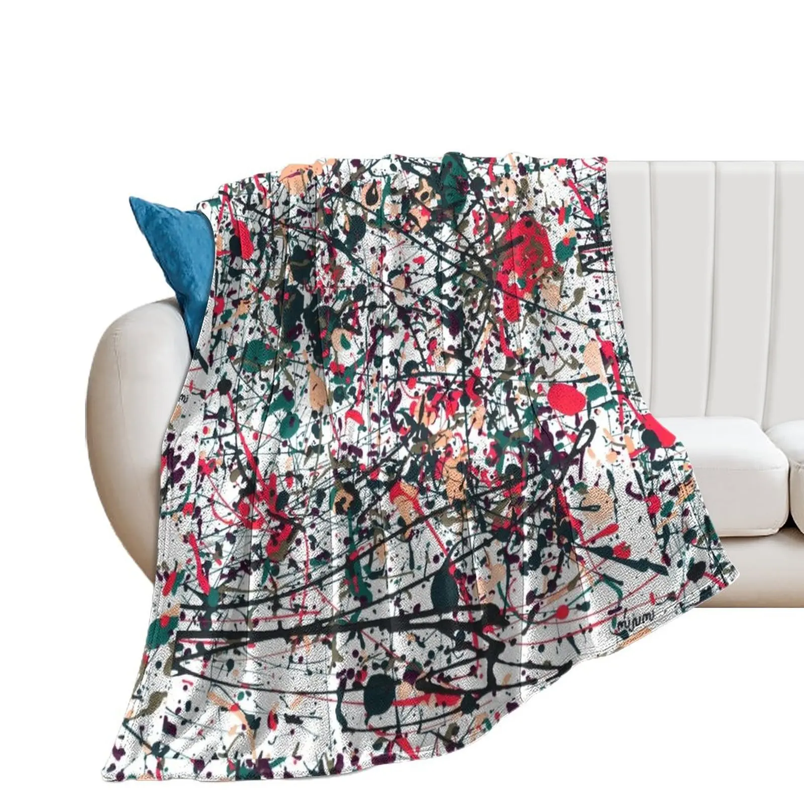 Красное белое синее одеяло mijumi Pollock для путешествий покрывала кровати