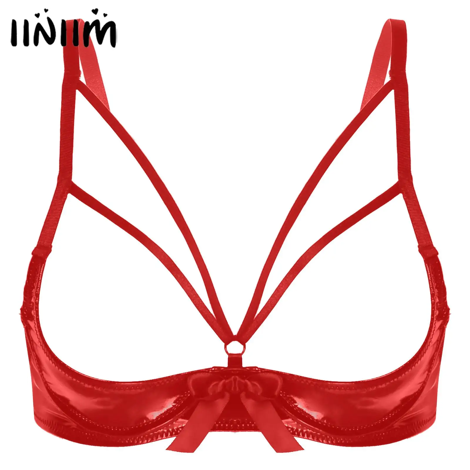 Сексуальные бюстгальтеры с открытой чашкой для женщин, женское нижнее белье, горячий бюстгальтер на бретельках, лакированная кожа, с бантом, на косточках, Порно бюстгальтер, топы, нижнее белье Сексуальные бюстгальтеры с открытой чашкой для женщин, женское нижнее белье, горячий бюстгальтер на бретельках, лакированная кожа, с бантом, на косточках, Порно бюстгальтер, топы, нижнее белье