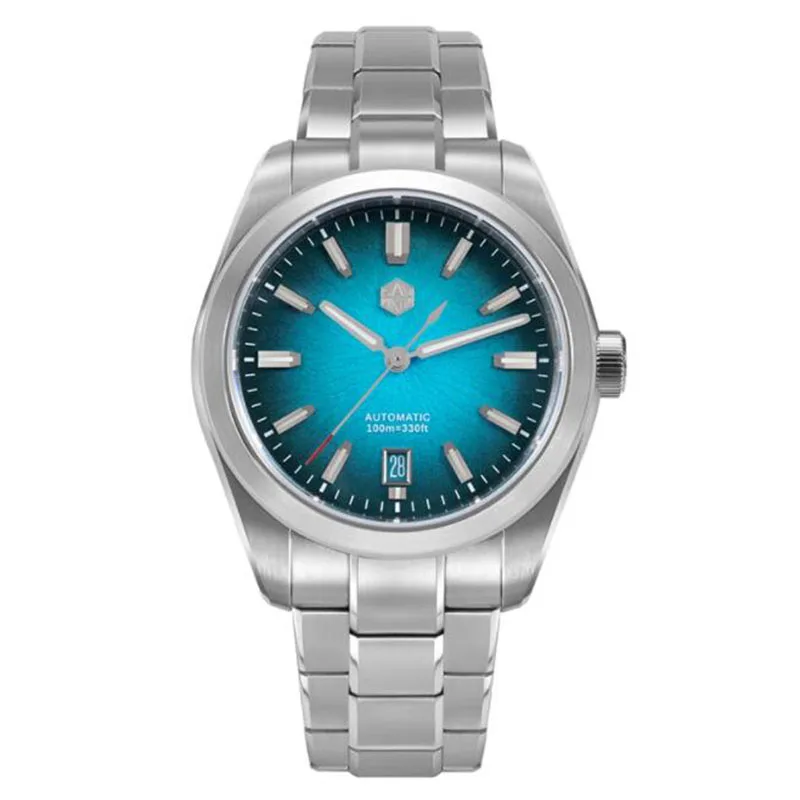 Мужские автоматические часы San Martin роскошные механические наручные 39 мм 10 бар