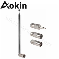 new fm telescopic antenna 75 ohm fm antenna f type male plug with connector for indoor tv am fm radio stereo receiver wave