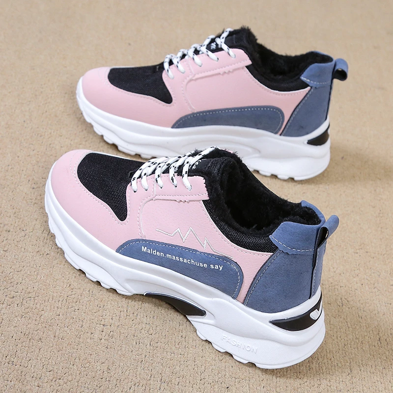 

Women Vulcanize Shoes Women Sneakers Winter Autumn Fashion Ladies Causal Shoes Woman Leather Platform Shoes Female Sneakers W04