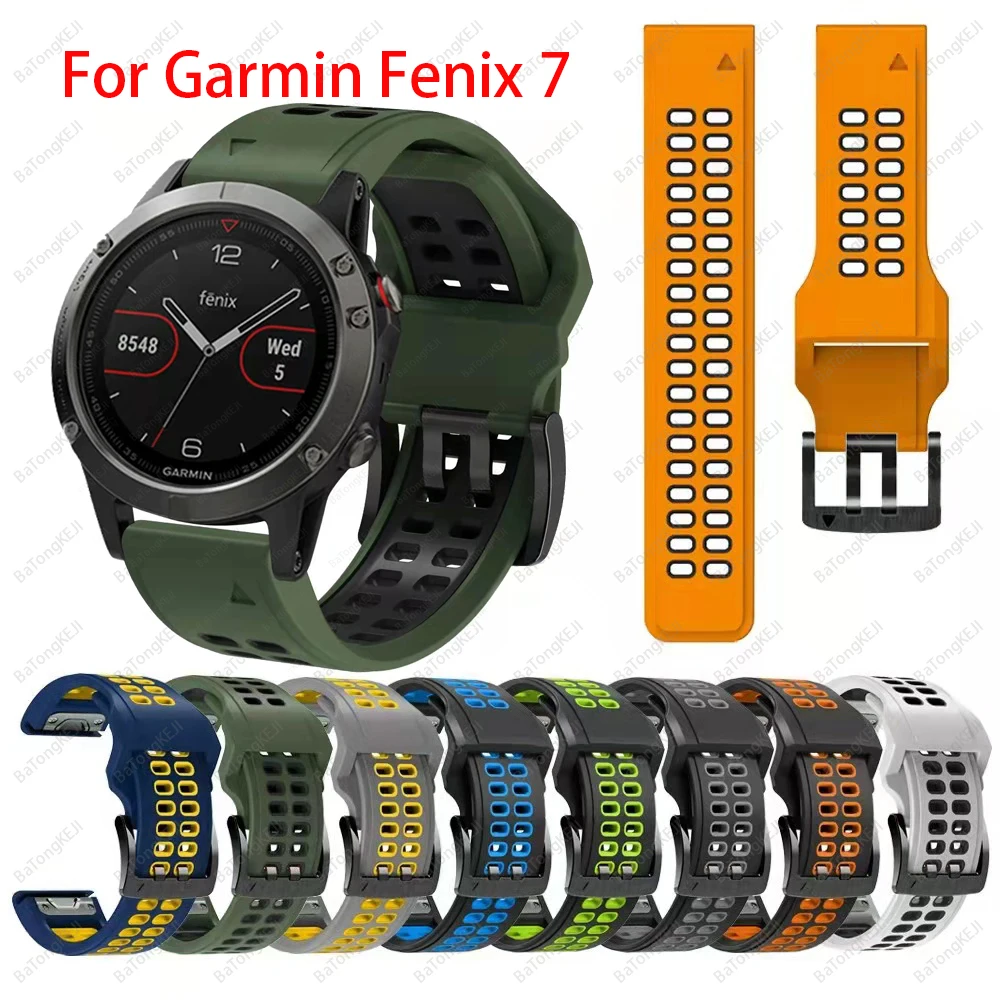 

22mm 26mm Watch Band For Garmin Fenix 7X 7 6 6X 5 5X 3HR/EPIX/MARQ/Approash S62/TACTIX DELTA Silicone Easy Fit Sport Wrist Strap