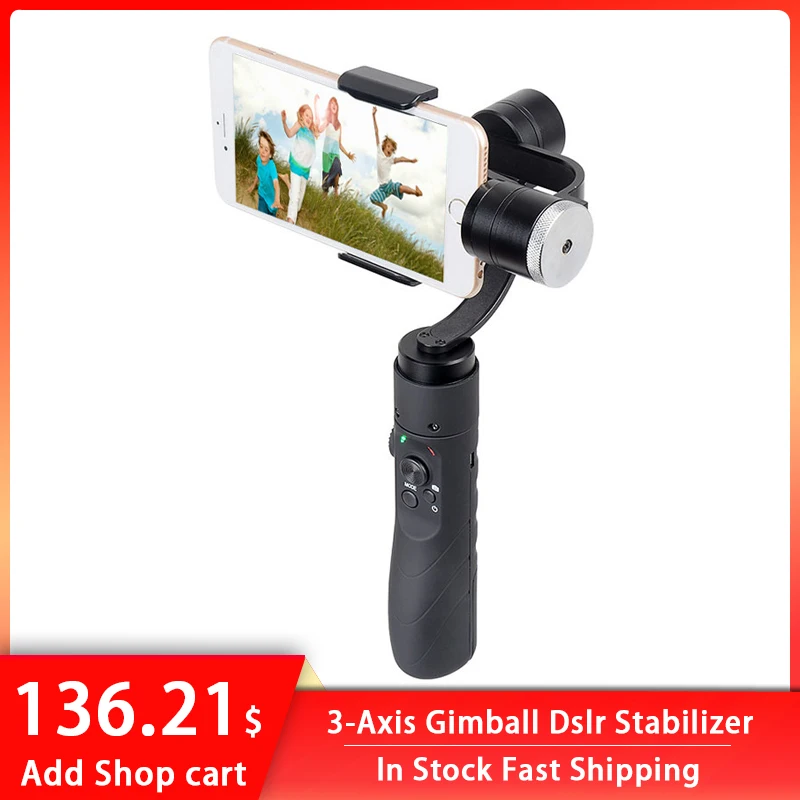 

3-осевой стабилизатор AFI V3 для Dslr-камеры, Ручной Стабилизатор для телефона, смартфона для Iphone X, 8Plus, 8, 7, 6, Samsung S9, S8, S7 и экшн-камеры