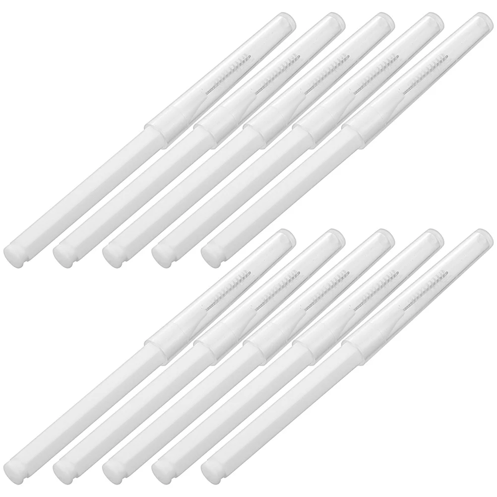 

10 Pcs Suite Brushes Teeth Cleaning Braces Flossers Dental Interdental White Plastic Gum