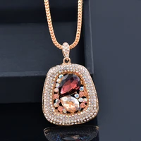 kioozol vintage big squarependants and necklaces teardrop stones jewelry for women long chain 2022 new accessories 006 ko1