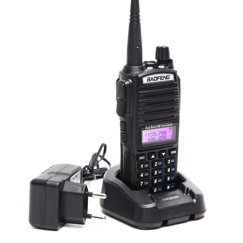 2pcs BaoFeng UV-82 5W Walkie Talkie Dual Band VHF/UHF Double PTT BAOFENG Uv-82 Amateur Portable Radios   baofeng uv 5r