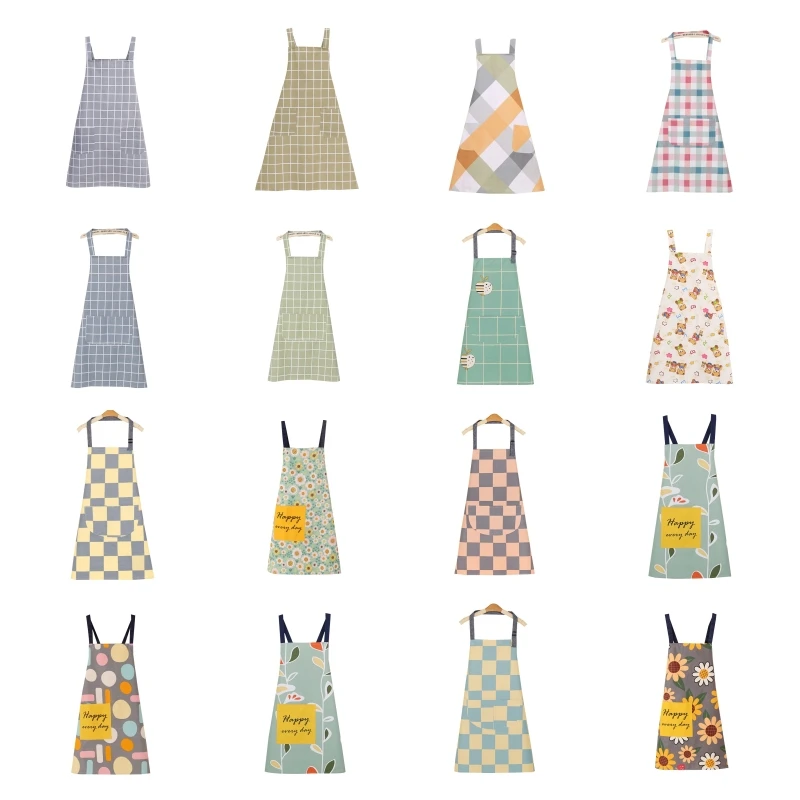 

Японский милый Кухонный Фартук с карманом и регулируемой талией